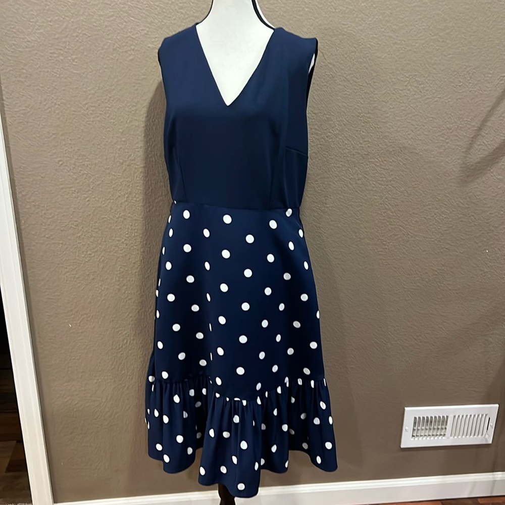 Women’s Navy Blue Poka Dot Dress